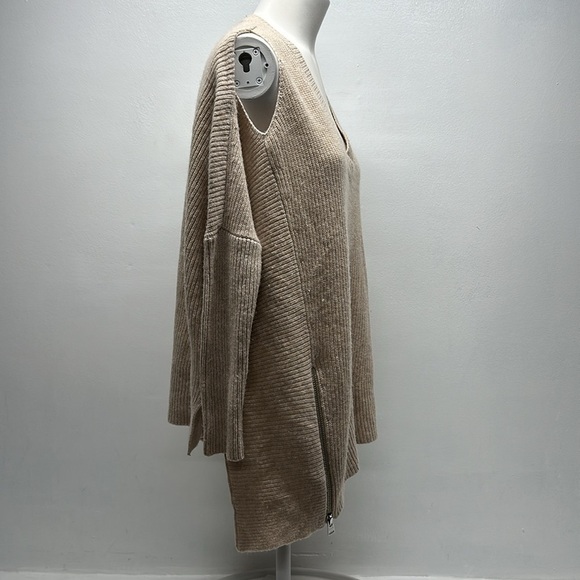 AllSaints Able Sweater Cold Shoulder Jumper Wool Alpaca Knit Cream Size Small - Picture 3 of 10